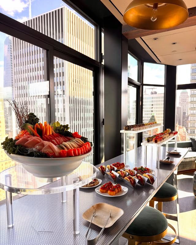 Corporate Sushi Catering Corporate sushi catering setup in Manhattan