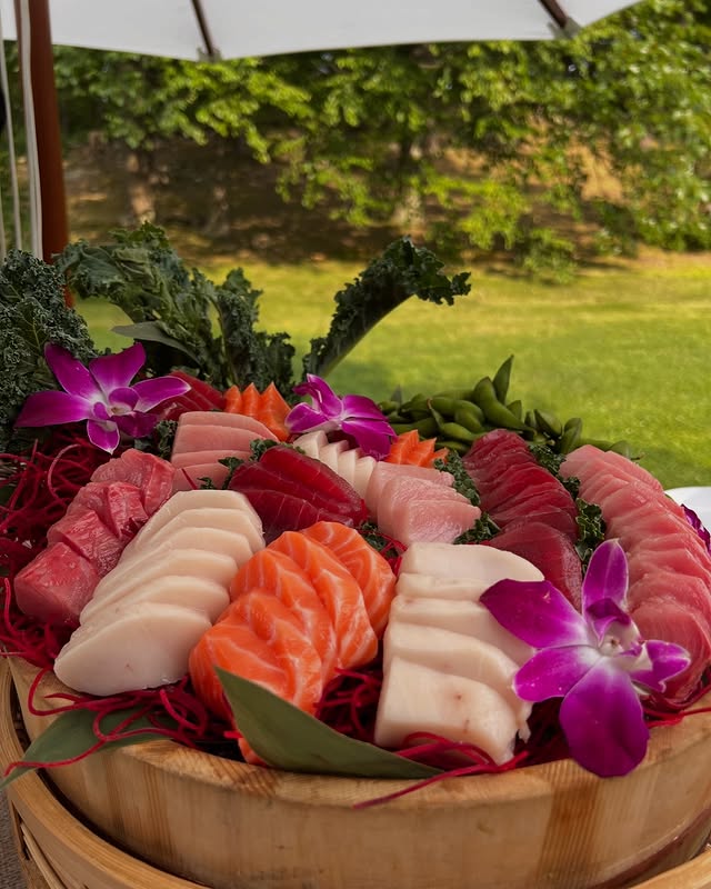 Private Party Catering Sashimi at outdoor private party