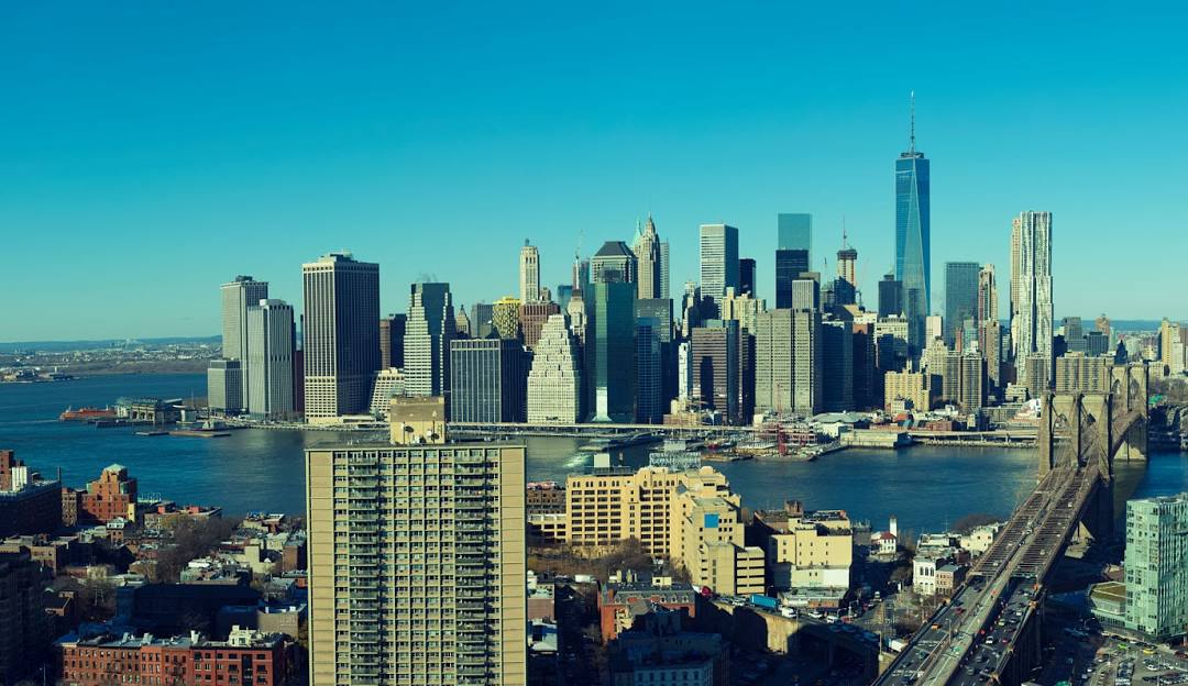 Manhattan skyline - sushi catering service area in New York City