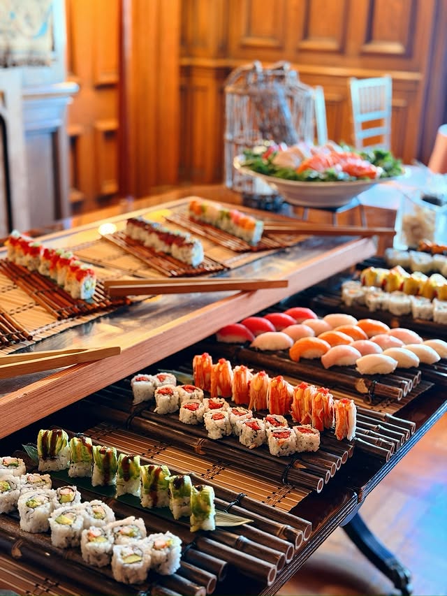 Wedding Reception Wedding sushi catering spread